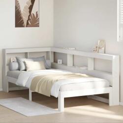 vidaXL fehér tömör fenyőfa könyvespolcos ágy matrac nélkül 90 x 190 cm (3324404)