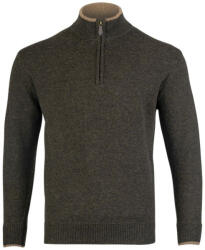 Jack Pyke Ashcombe gyapjú pulóver cipzárral sötét olívazöld XL (JZKNITASHDOXL)