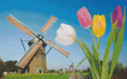 Pixelhobby 808112 Tulipánok malommal (40, 6cmx25, 4cm) 8 alaplapos szett (808112) - pepita