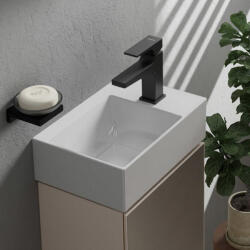 Hansgrohe Xevolos E jobbos kerámia mosdó 36x25 cm csaplyukkal és túlfolyó nélkül, SmartClean, jobbos/fehér 61086450 (61086450)
