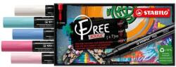 STABILO Akril marker STABILO FREE Acrylic T300 Kerek hegy 2-3 mm - Cukorka, 5 db-os készlet