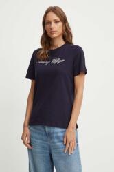 Tommy Hilfiger pamut póló női, sötétkék, WW0WW43459 - sötétkék XXS