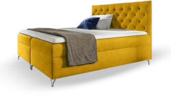 Wilsondo GULIETTE sárga kárpitozott boxspring ágy matracokkal