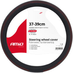 Amio Kormányvédő M Ø 37-39 cm fekete, piros varrással - AMIO - topboxauto - 3 310 Ft