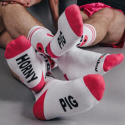 Sk8erboy HORNY PIG Sk8erboy - stílusos fehér zokni, prémium minőség