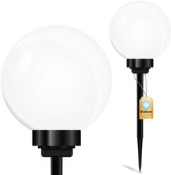 Lumileds LED napelemes kerti lámpa 6500K IP44 25cm szegecses fehér golyós ATRIS LUMILED (LUMSOL1022)