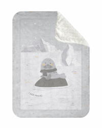 Kikkaboo takaró polar/sherpa kétoldalas 110x140cm - fóka