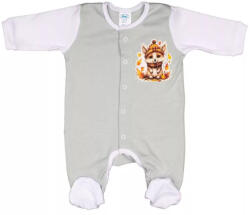  Vékony, pamut, elöl patentos rugdalózó Kisróka mintával (50) - menta