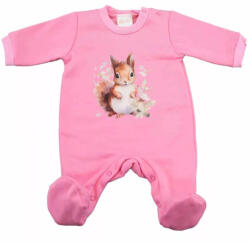  Belül bolyhos hosszú ujjú kislány rugdalózó Mókus mintával (68)