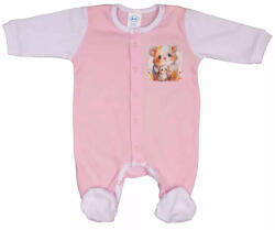  Vékony, pamut, elöl patentos kislány rugdalózó Hörcsög mintával (44)