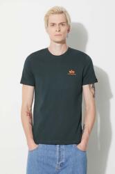 Alpha Industries pamut póló Basic T Small Logo türkiz, férfi, sima - türkiz M