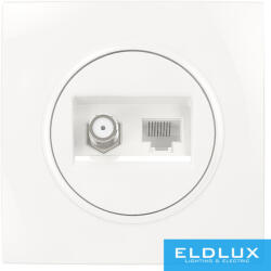 ELDLUX ELDELIN SAT (13db) + RJ45 Cat. 5e UTP aljzat fehér (ELD401562)