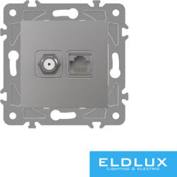 ELDLUX ELDGROUND SAT (13db) + RJ45 Cat. 5e UTP aljzat ezüst (ELD303562)