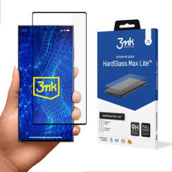 3mk Protection HardGlass Max Lite Samsung Galaxy S23 Ultra, teljes képernyős edzett üvegfólia, fekete