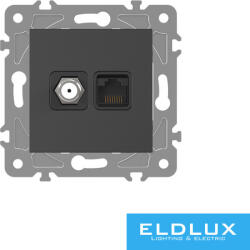ELDLUX ELDGROUND SAT (13db) + RJ45 Cat. 5e UTP aljzat fekete (ELD302562)