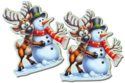  Nyomtatott dekorkarton - Rénszarvas hóemberrel 2db/csomag - kosarbolt