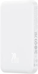 Baseus mini power bank 5000mAh 20W + USB-C kábel (20V/3A) - fehér