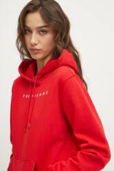Tommy Hilfiger felső piros, női, nyomott mintás, kapucnis, DW0DW17324 - piros L