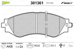 VALEO set placute frana, frana disc VALEO ESSENTIAL 301361 (301361)