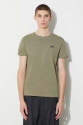 Alpha Industries pamut póló Basic T Small Logo zöld, sima - zöld S - answear - 7 690 Ft