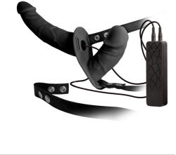 NMC Strap On Femei Dublu Double Thruster Vibe with Harness Black 18 cm