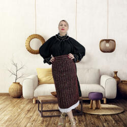 Ie traditionala Bluza neagra stilizata traditional Amalia