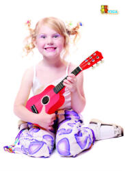 Viga Toys Chitara rosie din lemn, viga (50691) - bekid