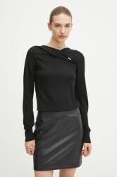 TWINSET gyapjúkeverék pulóver könnyű, női, fekete, 242LL3ECC - fekete S