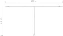 vidaXL Automata Napellenző - Szélérzékelővel és LED-del - 600x300 cm (3069614)