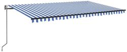 vidaXL Outsunny Automata Napellenző - Kék-Fehér - 500x300 cm (3069151)