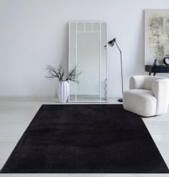 Modern szőnyeg Palm Plüss (Black) 120x170cm Fekete