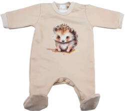 Asti Belül bolyhos hosszú ujjú kisfiú rugdalózó Süni mintával