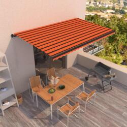 vidaXL Copertină retractabilă manual, portocaliu și maro, 500x350 cm (3069220)