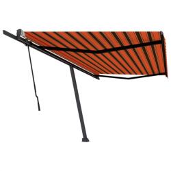 vidaXL Copertină retractabilă manual, portocaliu și maro, 500x350 cm (3069860)