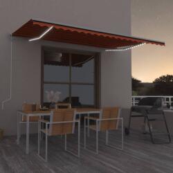 vidaXL Copertină automată cu LED & senzor vânt, oranj/maro, 500x350 cm (3069035)