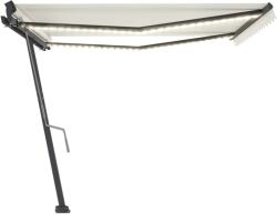 vidaXL Copertină retractabilă manual cu LED, crem, 400x300 cm (3069742)