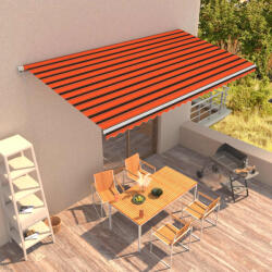 vidaXL Copertină retractabilă automat, portocaliu & maro, 600x300 cm (3051208)