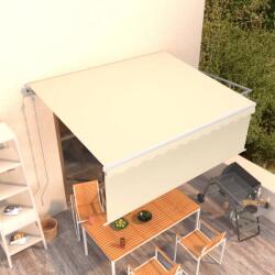 vidaXL Copertină retractabilă automat cu stor, crem, 4, 5x3 m (3069327)