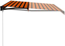 vidaXL Copertină retractabilă manual, portocaliu & maro, 400x300 cm (3055193)