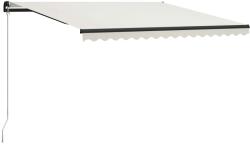 vidaXL Copertină retractabilă manual cu LED, crem, 400 x 300 cm (3055228)