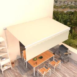 vidaXL Copertină retractabilă manual cu stor, crem , 5x3 m (3069337)