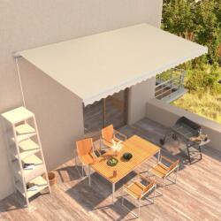 vidaXL Copertină retractabilă manual, crem, 600 x 300 cm (3051224)