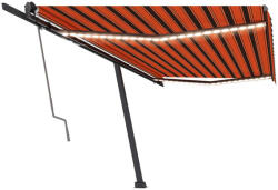 vidaXL Copertină automată cu LED & senzor vânt, oranj/maro, 500x350 cm (3069875)