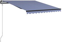 vidaXL Copertină retractabilă automat, albastru și alb, 350x250 cm (3055260)