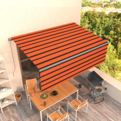 vidaXL Copertină retractabilă manual cu stor, portocaliu&maro, 4x3 m (3069420)