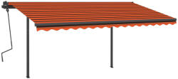 vidaXL Copertină automată cu senzor vânt&LED, portocaliu/maro, 4, 5x3, 5 cm (3070255)
