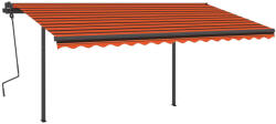 vidaXL Copertină automată cu LED&senzor vânt, portocaliu/maro, 5x3, 5 m (3070275)