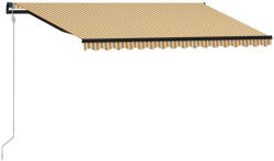vidaXL Copertină retractabilă senzor vânt & LED galben/alb, 400x300 cm (3055299)