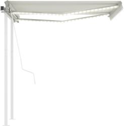 vidaXL Copertină automată cu senzor vânt & LED, crem, 3, 5x2, 5 m (3069932)