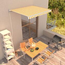 vidaXL Copertină retractabilă manual, galben și alb, 300 x 250 cm (3051196)